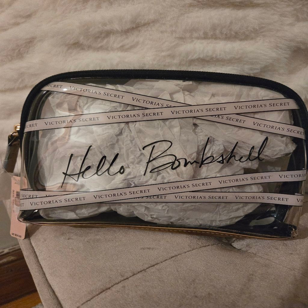 Women's Victoria's Secret Clear & Black Cosmetic Bag One Size